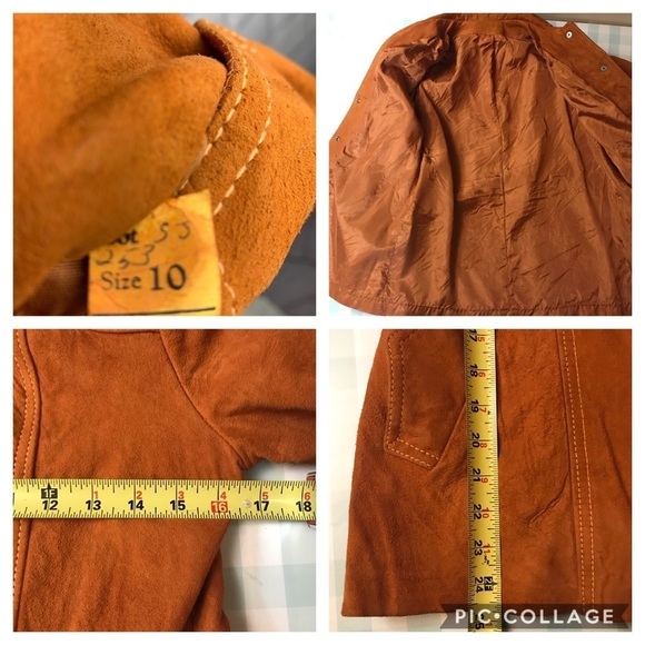 Vintage brown suede western fitted jacket sz 10 - Picture 8 of 9